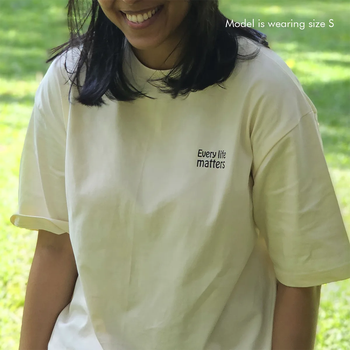 Every Life Matters - Buttercream, Oversized Tshirt, 220GSM