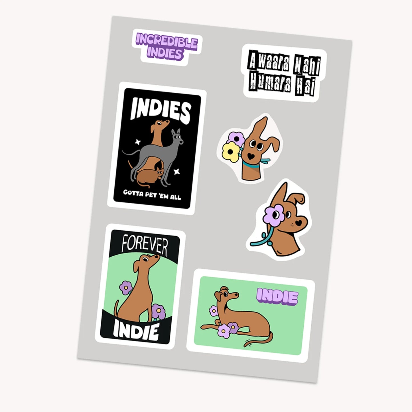 Dog Stickers - Set of 25 Stickers with Indie Dogs