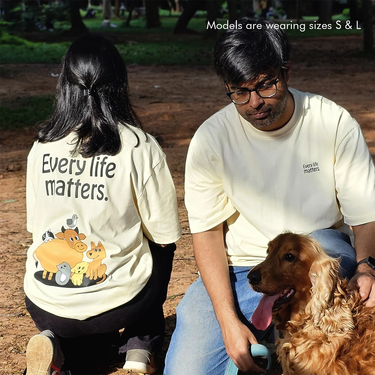 Every Life Matters - Buttercream, Oversized Tshirt, 220GSM