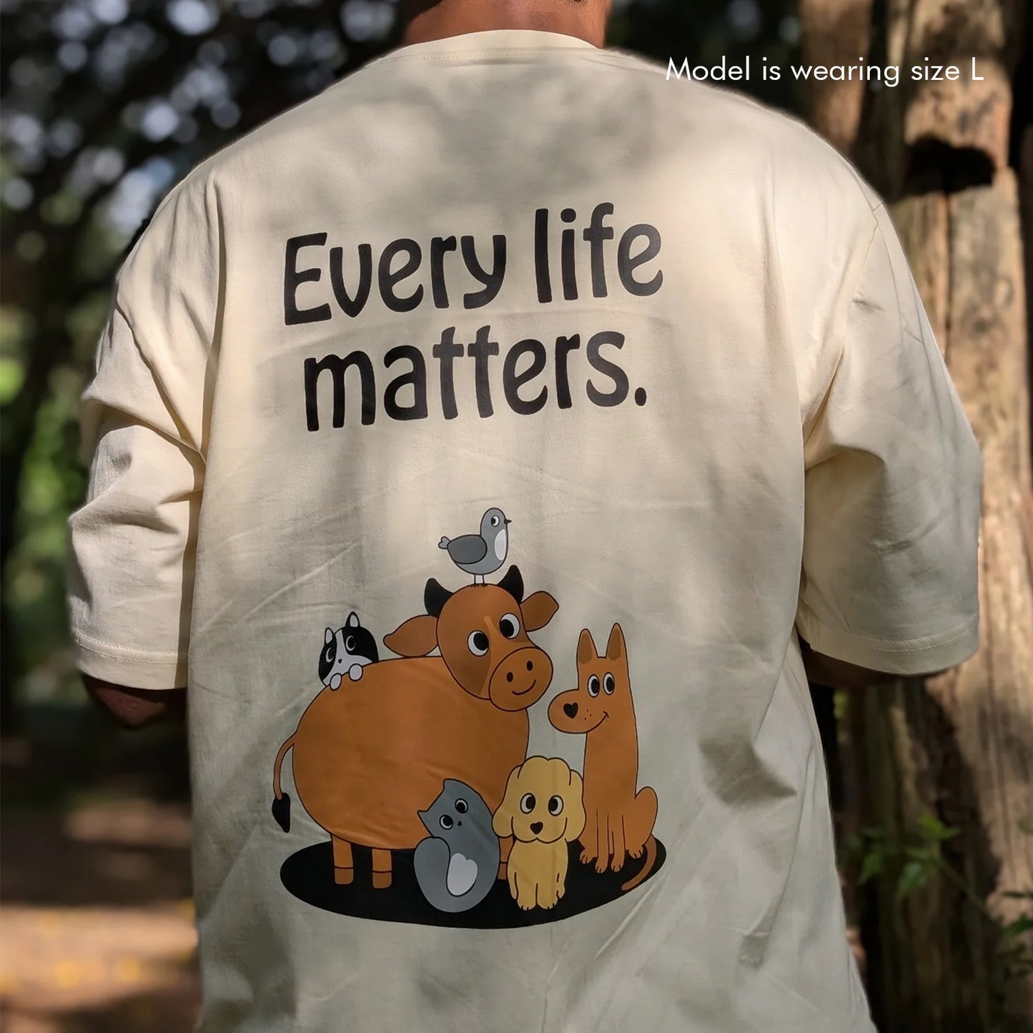 Every Life Matters - Buttercream, Oversized Tshirt, 220GSM