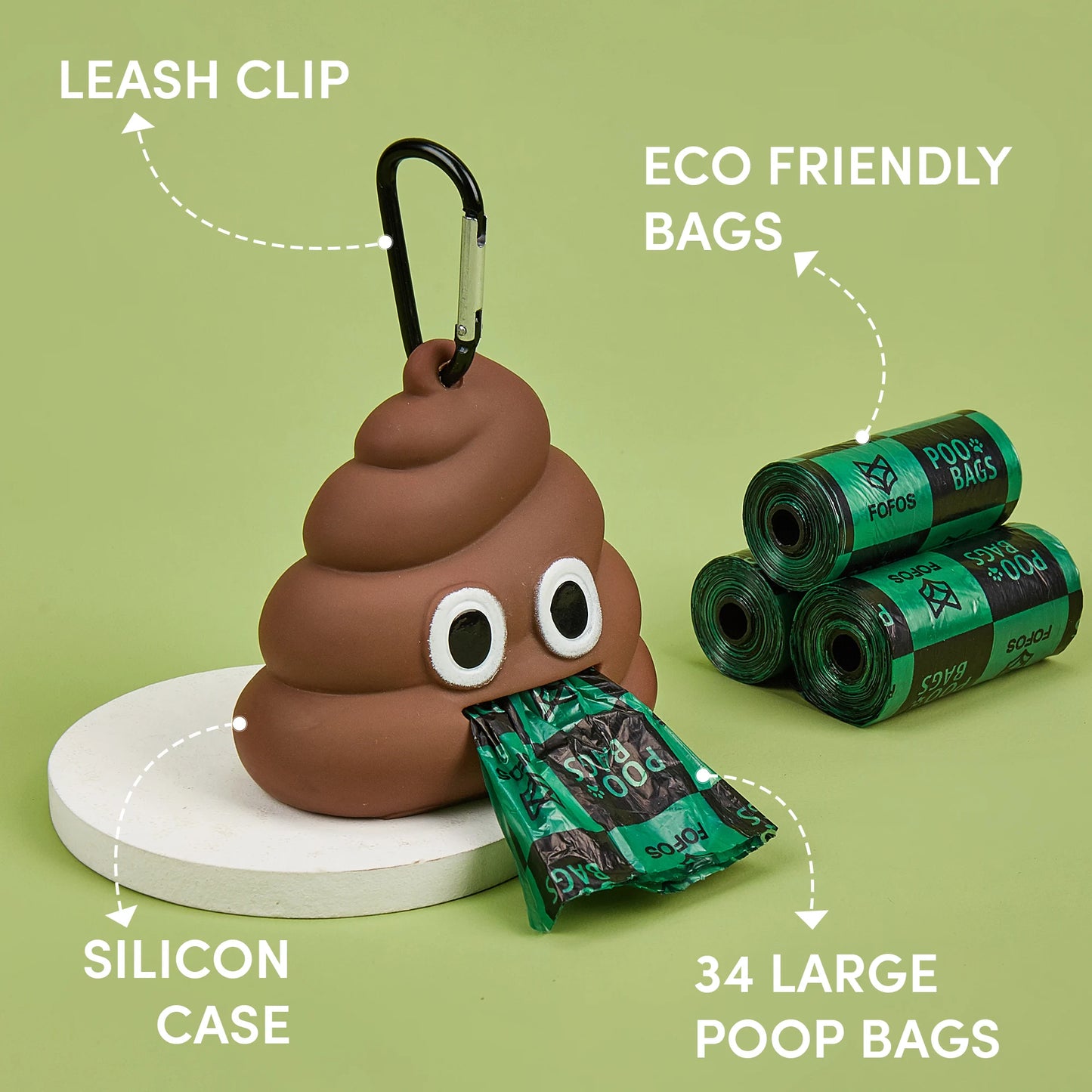 Dog Poop Bag Dispenser & Poop Bags, FOFOS