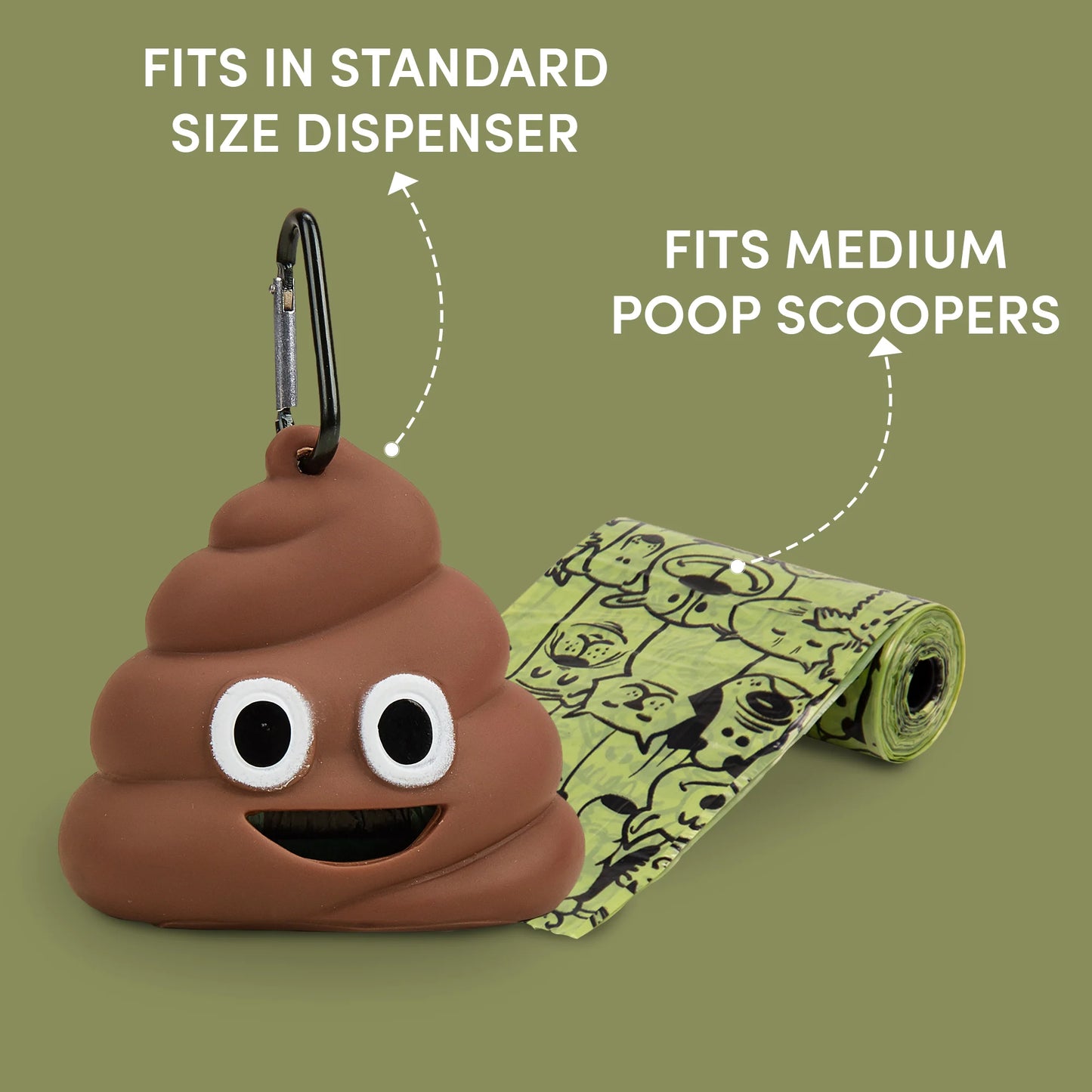 Dog Poop Bags (8 rolls x 17 bags per roll), FOFOS