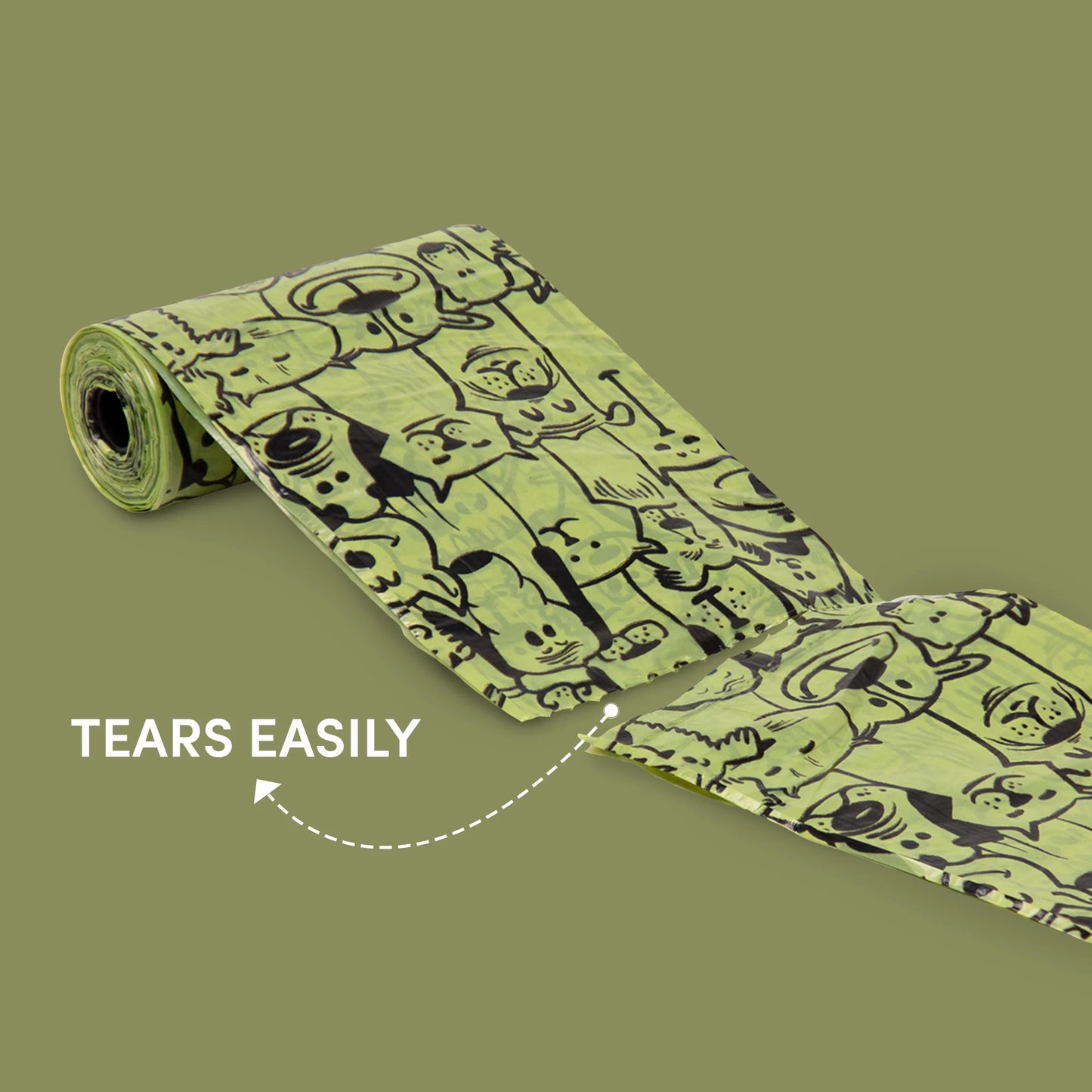 Dog Poop Bags (8 rolls x 17 bags per roll), FOFOS