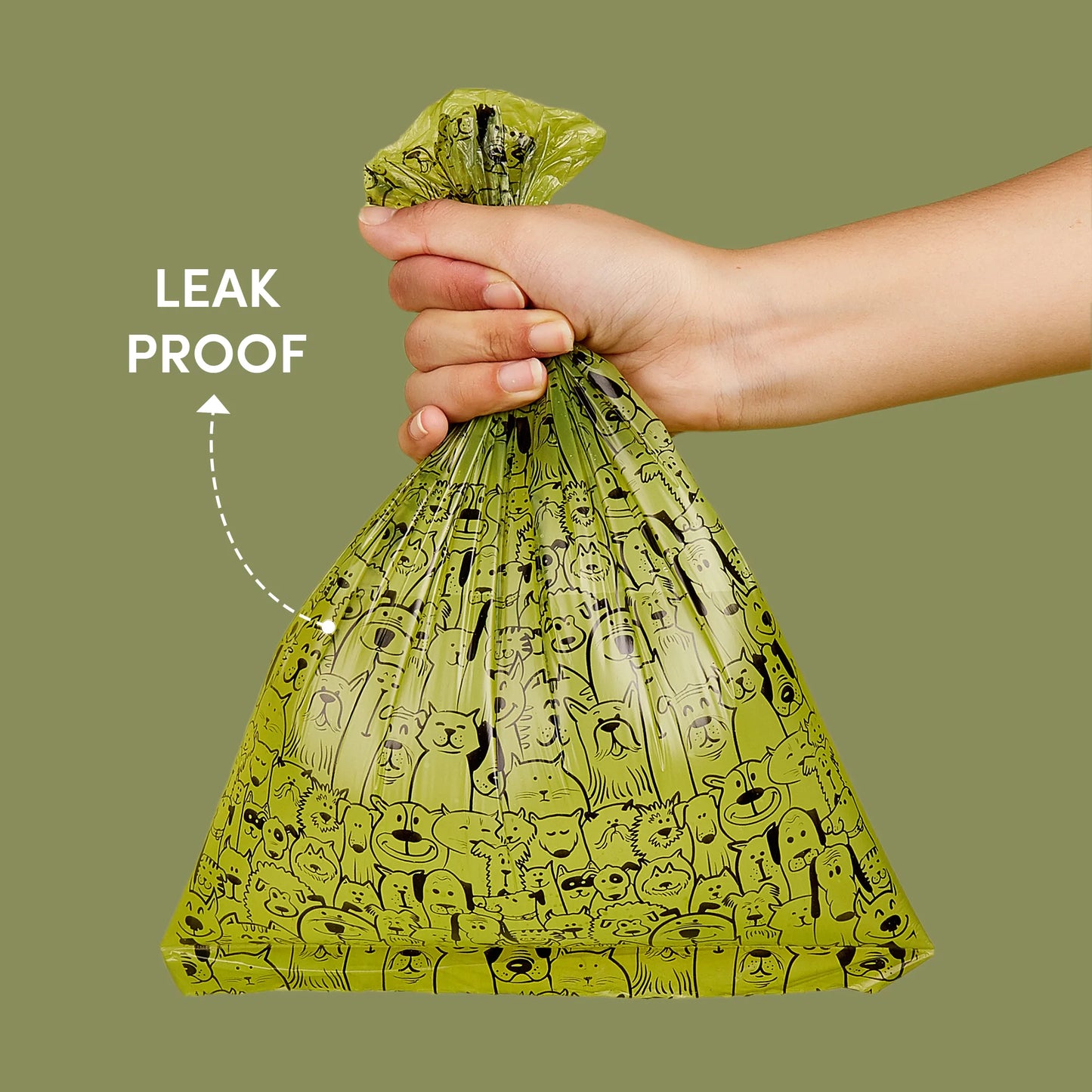 Dog Poop Bags (8 rolls x 17 bags per roll), FOFOS