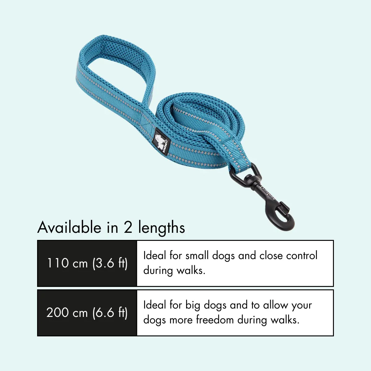 Padded Dog Leash - Blue, Truelove