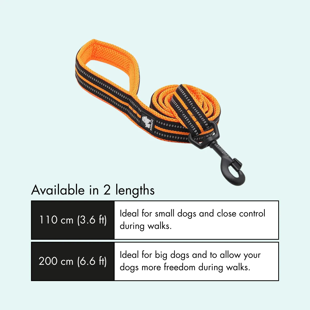 Padded Dog Leash - Orange, Truelove