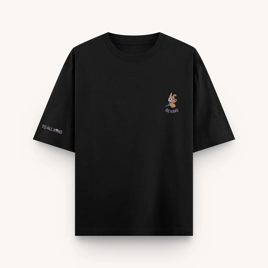 Be Kind To All Kind - Black, Oversized Tshirt, 220GSM