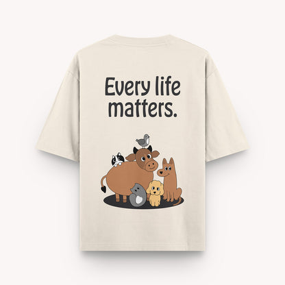 Every Life Matters - Buttercream, Oversized Tshirt, 220GSM