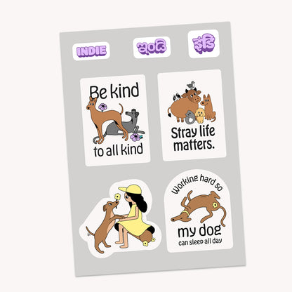 Dog Stickers - Set of 25 Stickers with Indie Dogs