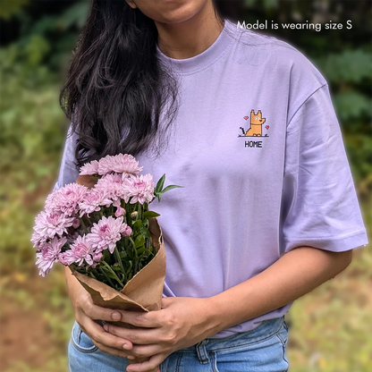 Home - Lavender, Oversized Tshirt, 180GSM