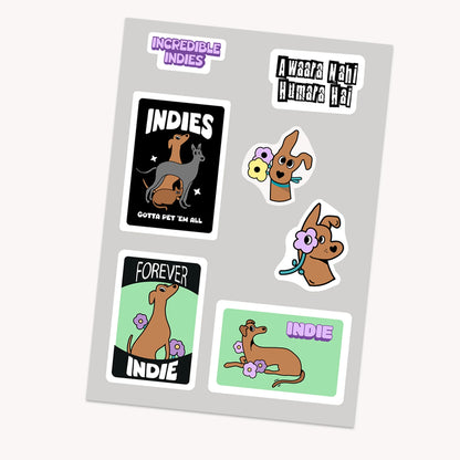 Dog Stickers - Set of 25 Stickers with Indie Dogs