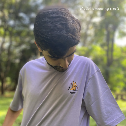 Home - Lavender, Oversized Tshirt, 180GSM