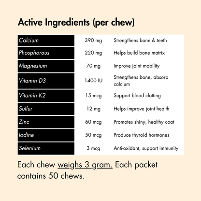 Calcium Chews for Dogs with Seaweed, 150 g