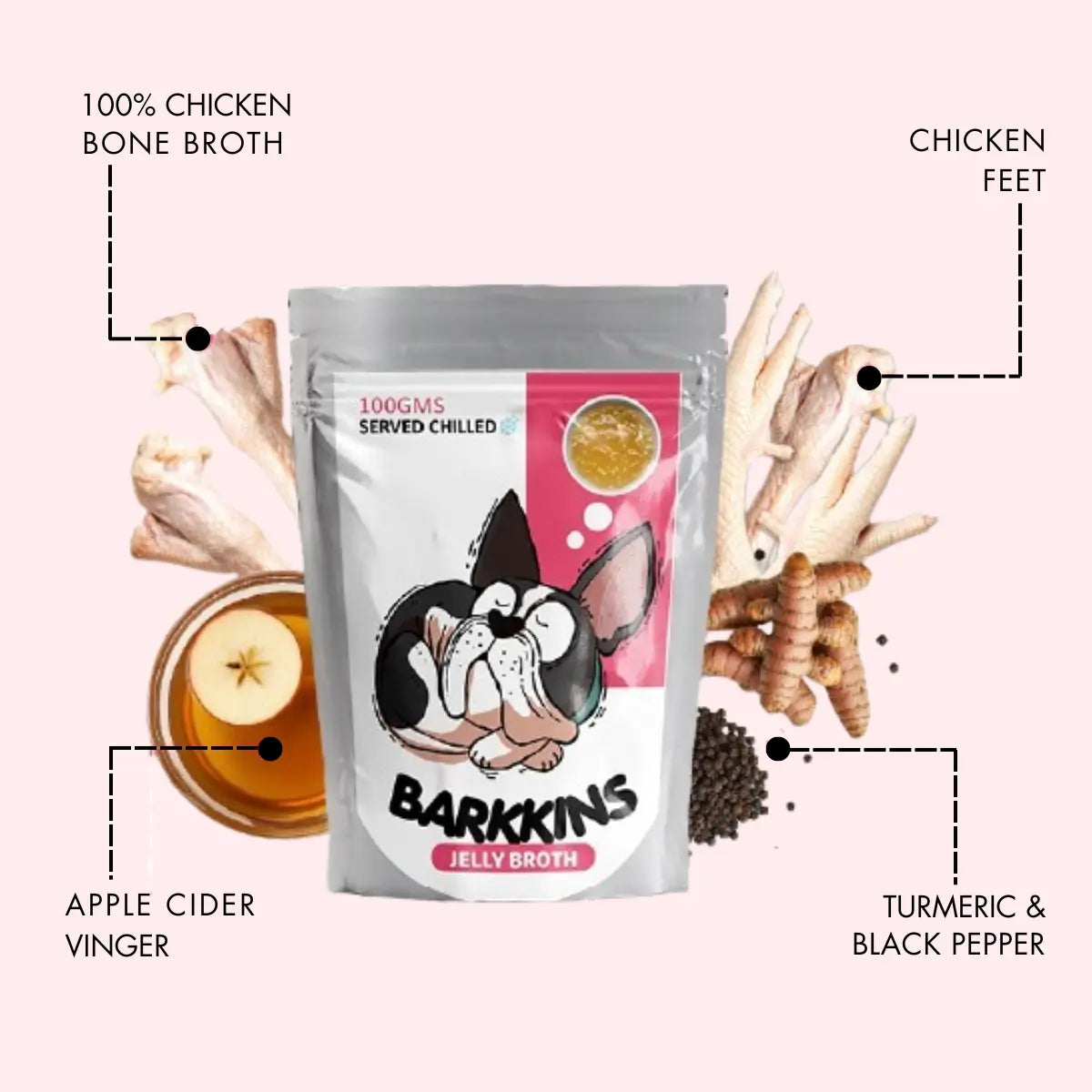 Jelly Chicken Broth for Dogs, Barkkins