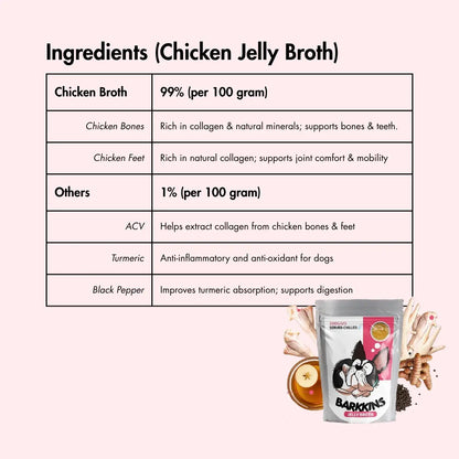 Jelly Chicken Broth for Dogs, Barkkins