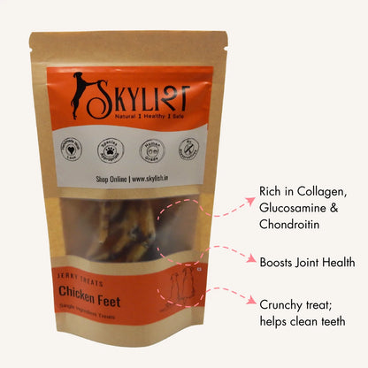 De-hydrated Chicken Feet for Dogs, 50 gm