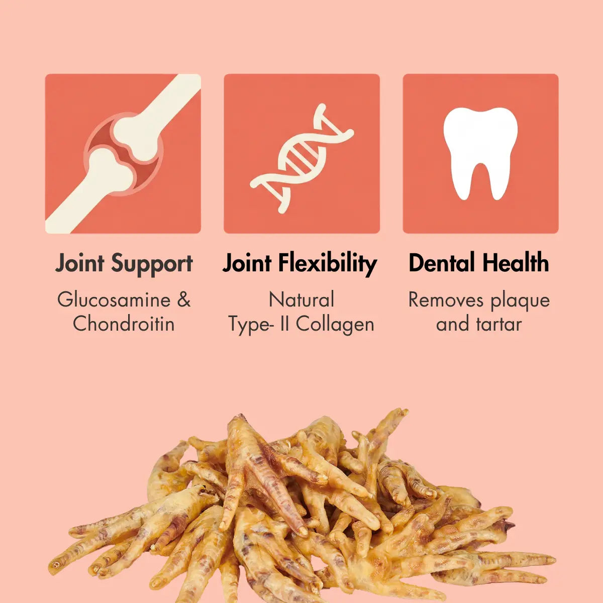 Dehydrated Chicken Feet for Dogs, 10 pieces