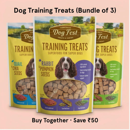 Dog Training Bites, Bundle of 3 (Quail + Chia, Turkey + Flax, Rabbit + Pumpkin Seeds)