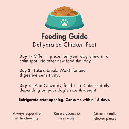 Dehydrated Chicken Feet for Dogs, 10 pieces