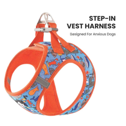 Step In Harness for Small Dogs - Firecracker Orange, Truelove