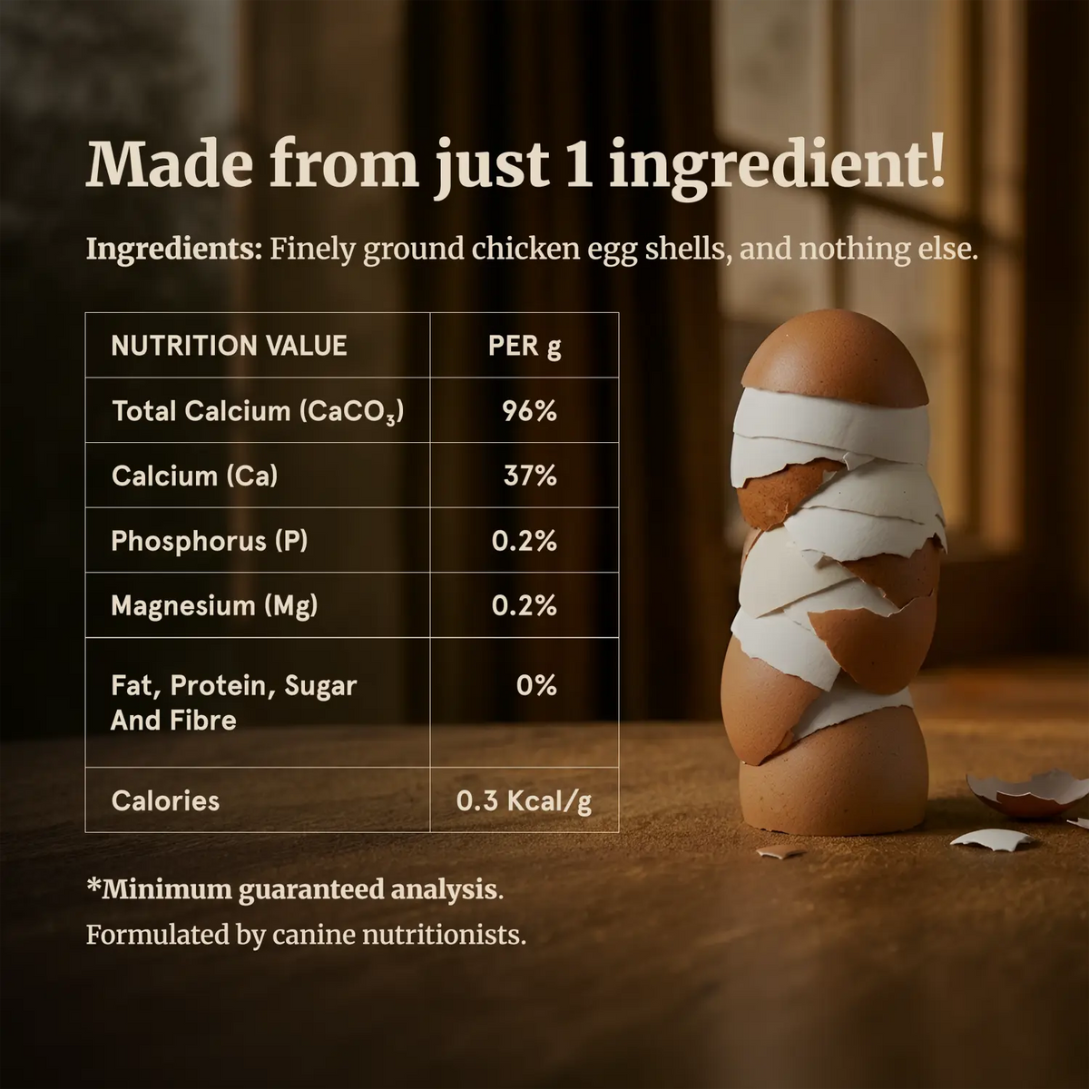 37% Calcium Eggshell Powder for Dogs, Honst