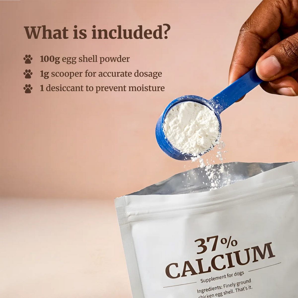 37% Calcium Eggshell Powder for Dogs, Honst