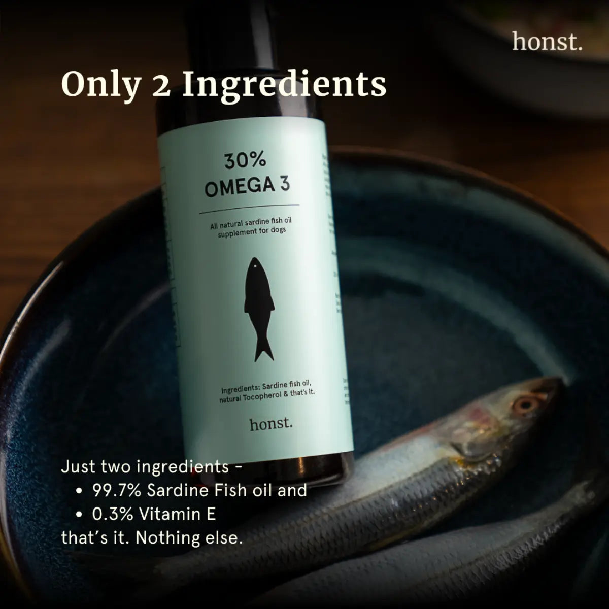 Honst 30% Omega 3 Sardine Fish Oil for Dogs, Pack of 2