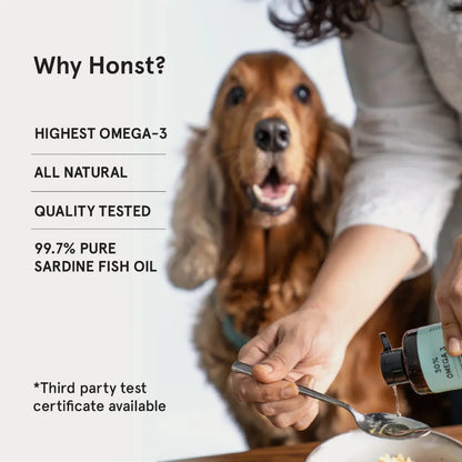 Honst 30% Omega 3 Sardine Fish Oil for Dogs, Pack of 2