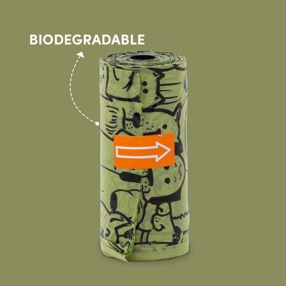 Dog Poop Bags (8 rolls x 17 bags per roll), FOFOS