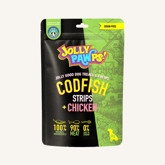 Jolly Pawps Codfish Strips with Chicken for dogs, 85 g pack
