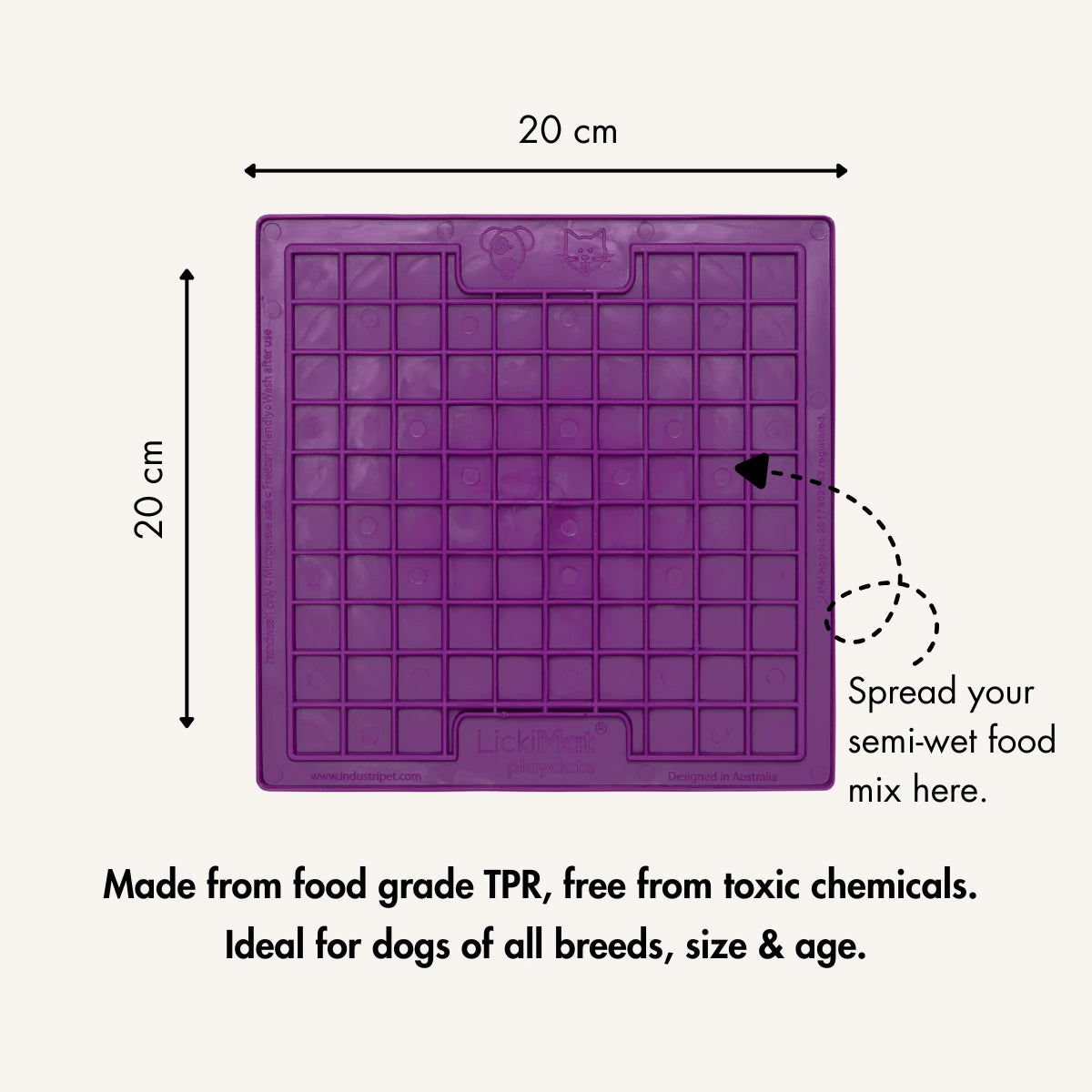 Licki Mat Playdate, Slow Feeder for Dogs