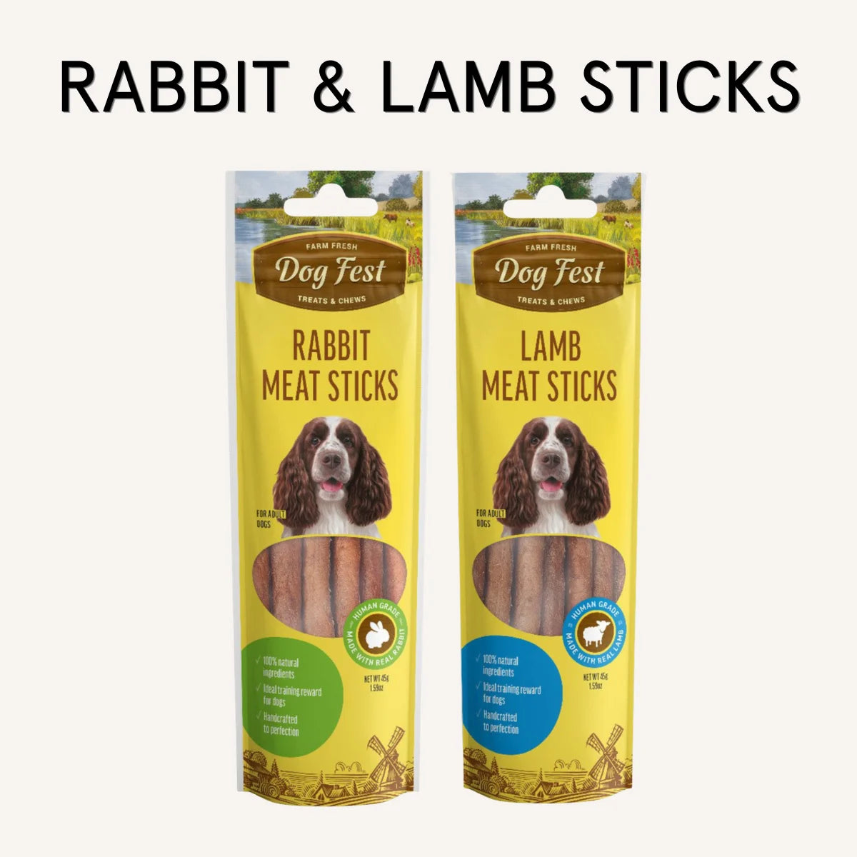 Duck, Lamb & Rabbit Meat Sticks for Dogs, 45 gm x 3