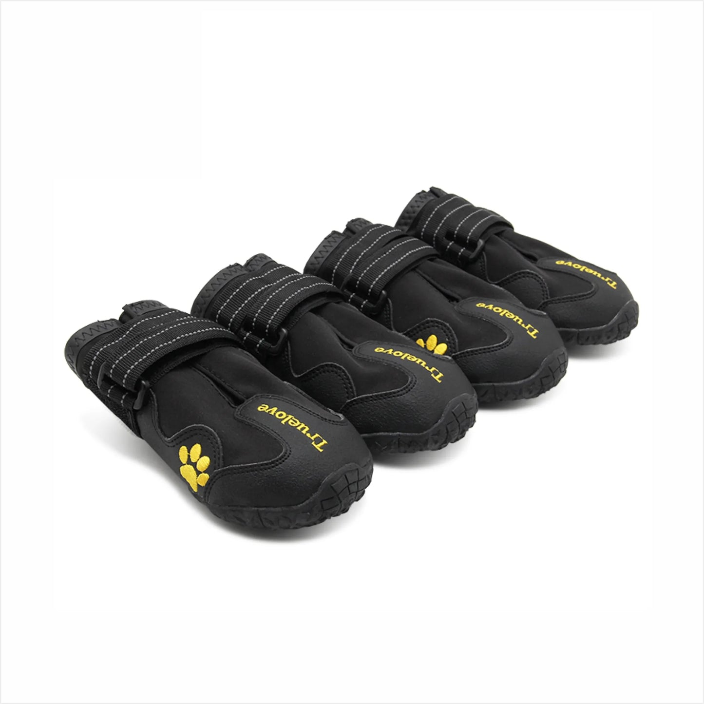 All-Weather Dog Shoes, Truelove (Black, Set of 4)