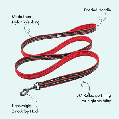 Padded Dog Leash - Red, Truelove