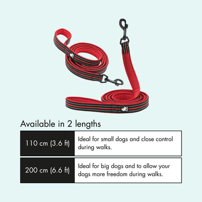 Padded Dog Leash - Red, Truelove