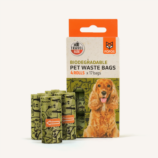 Dog Poop Bags (8 rolls x 17 bags per roll), FOFOS