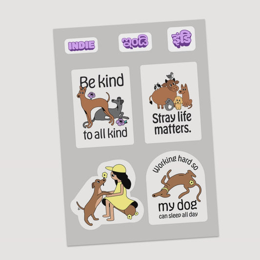 Dog Stickers - Set of 25 Stickers with Indie Dogs